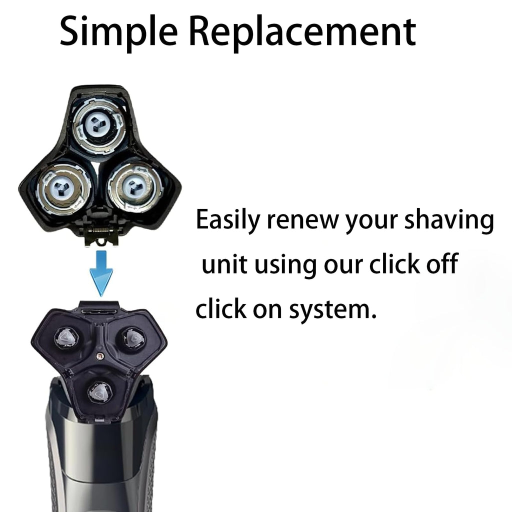 SH71 Replacement Rotary Head Fit for Philipss Norelcos Shaver Steel Precision Blades Compatible Series: S5000 Series (Angular Models) And S7000 Series: for Men Electric Shavers (Silver)