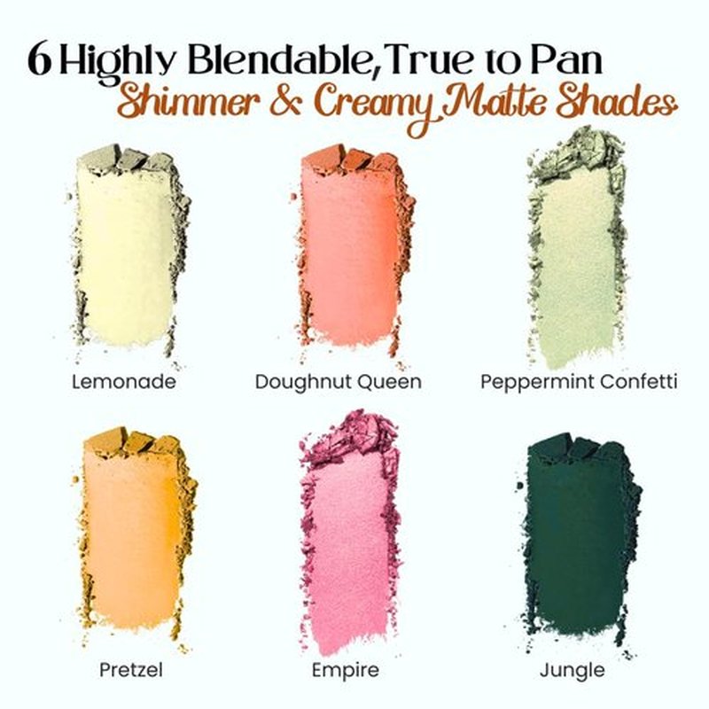 M2U NYC Eyeshadow Palette - 6 Pigmented Shades from Nude to Bold - Long-Lasting Colorful Palette