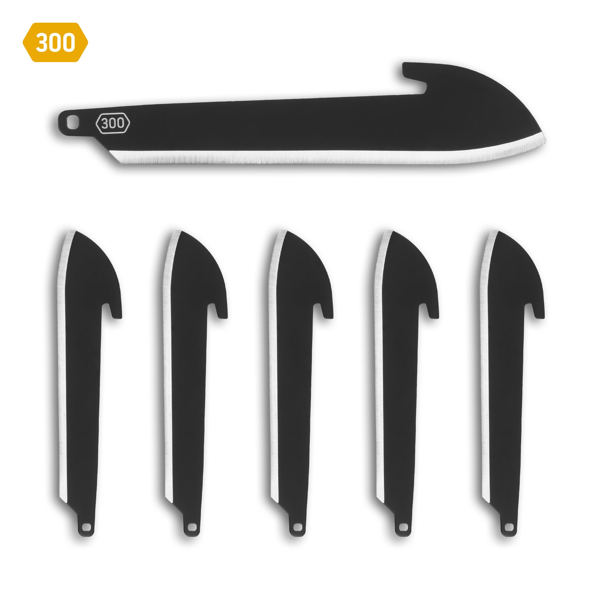 OUTDOOR EDGE 3" Replacable Black Sheepsfoot Blade - 6 Pack of Black EDC Sheepsfoot Blades