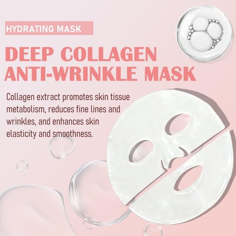 Anweina 8 Pack Collagen Face Mask, Collagen Face Mask Overnight, Anti-Wrinkle Lifting Collagen Mask, Deeply Hydrates, Minimizes Pores, And Enhances Elasticity