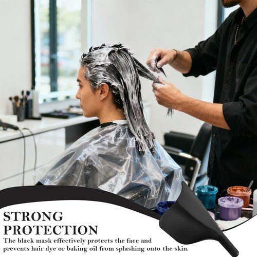 Barber Salon Face Shield Plastic Hairdressing Haircut Face Mask Professional Hair Cutting Eye Protector Cover (Black)