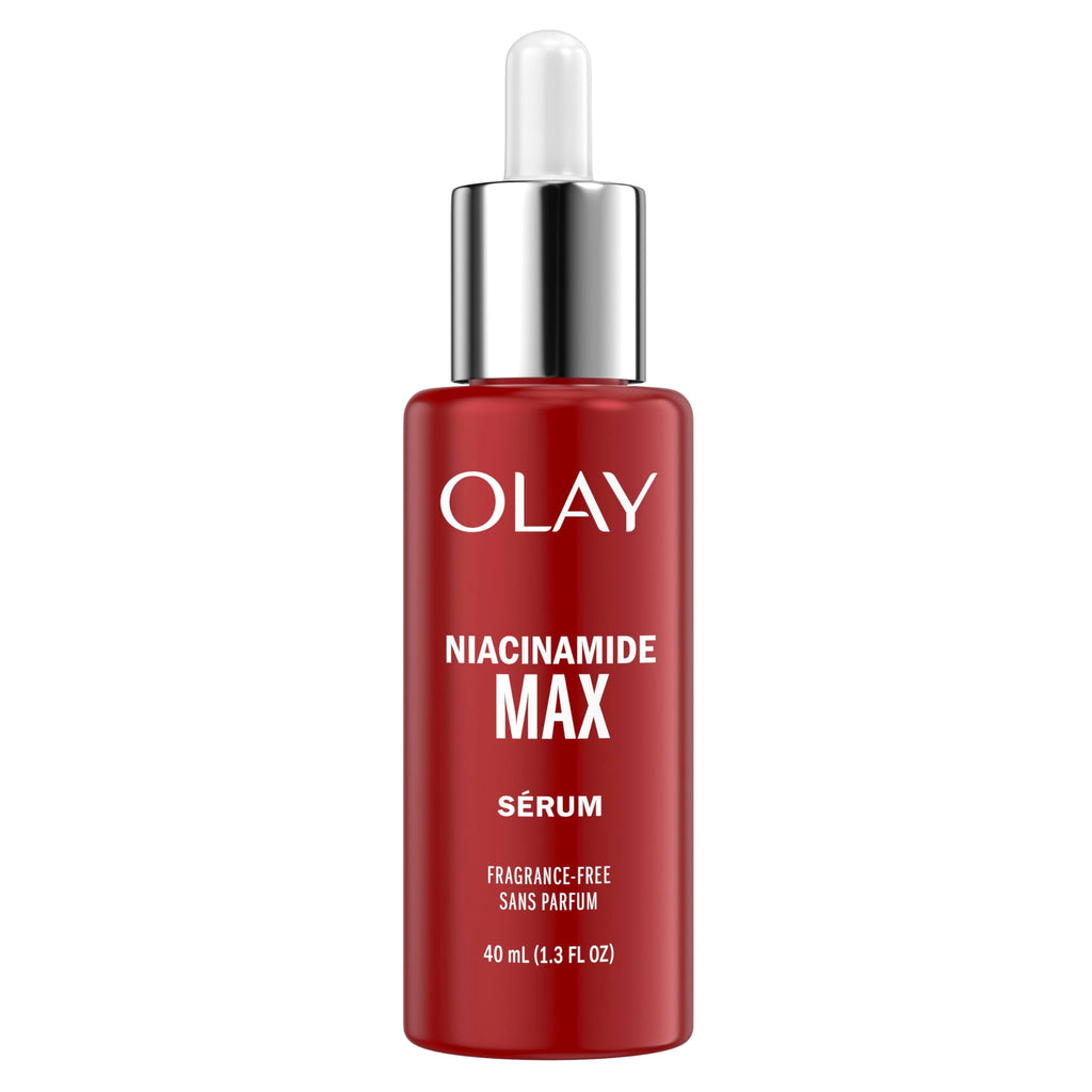 Olay Niacinamide MAX Wrinkle Reducing Serum for Women, 2x Peptides, Anti-Aging Ingredients for Smooth Skin, Made Without Parabens, Phthalates, Mineral Oil, or Synthetic Dyes, Fragrance-Free, 1.3oz