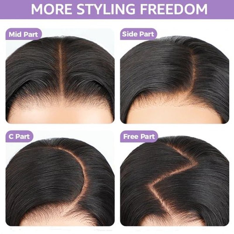 AOFEER 20 Inch Straight Lace Front Wear and Go Glueless Wigs Human Hair Pre Plucked Pre Cut Pre Bleached Knots 7x5 HD Lace Closure Wigs for Women Ready to Wear for Beginner Natural Black Color