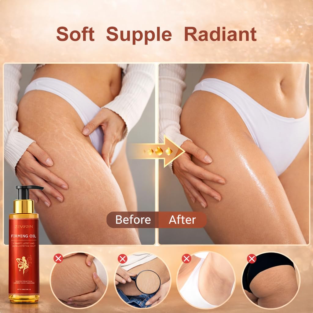 Zevorin Body Firming Oil - Skin Tightening & Hydrating, for Arms, Legs, Stomach, Deep Moisturizing Body Oil (2 Pack)
