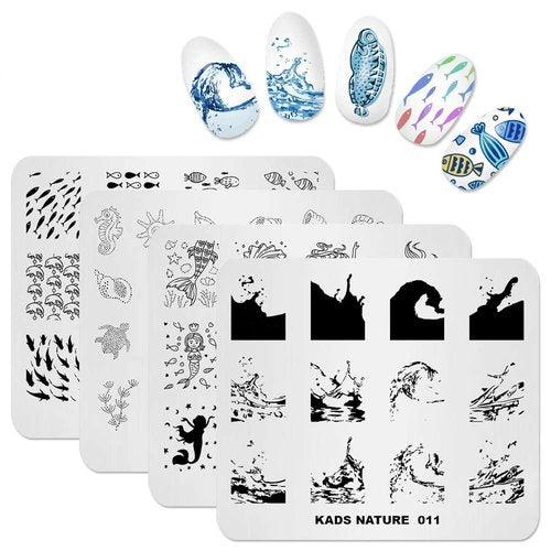 KADS Nail Art Stamp Plate - Ocean Sea Mermaid Series Nail Stamping Plate Template Image DIY Decoration Tool