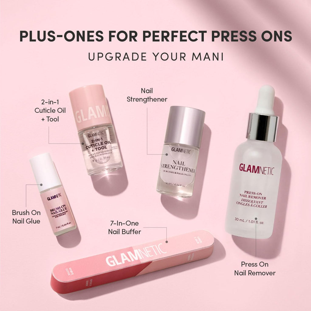 Glamnetic Glazed Nude Press On Nails - Extra Short Oval Fake Nails | 30pc