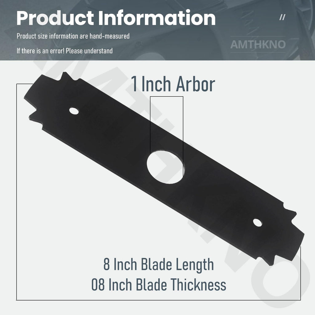 AMTHKNO AC04215 Reversible Heavy Duty Hardened Steel Edger Blade - for Replacement Ryobi 8 Inch Edger Blade, Fits Edgers Models UT50500, UT15518, RY15518, RYEDG11, P2310 and P2300B. (2)