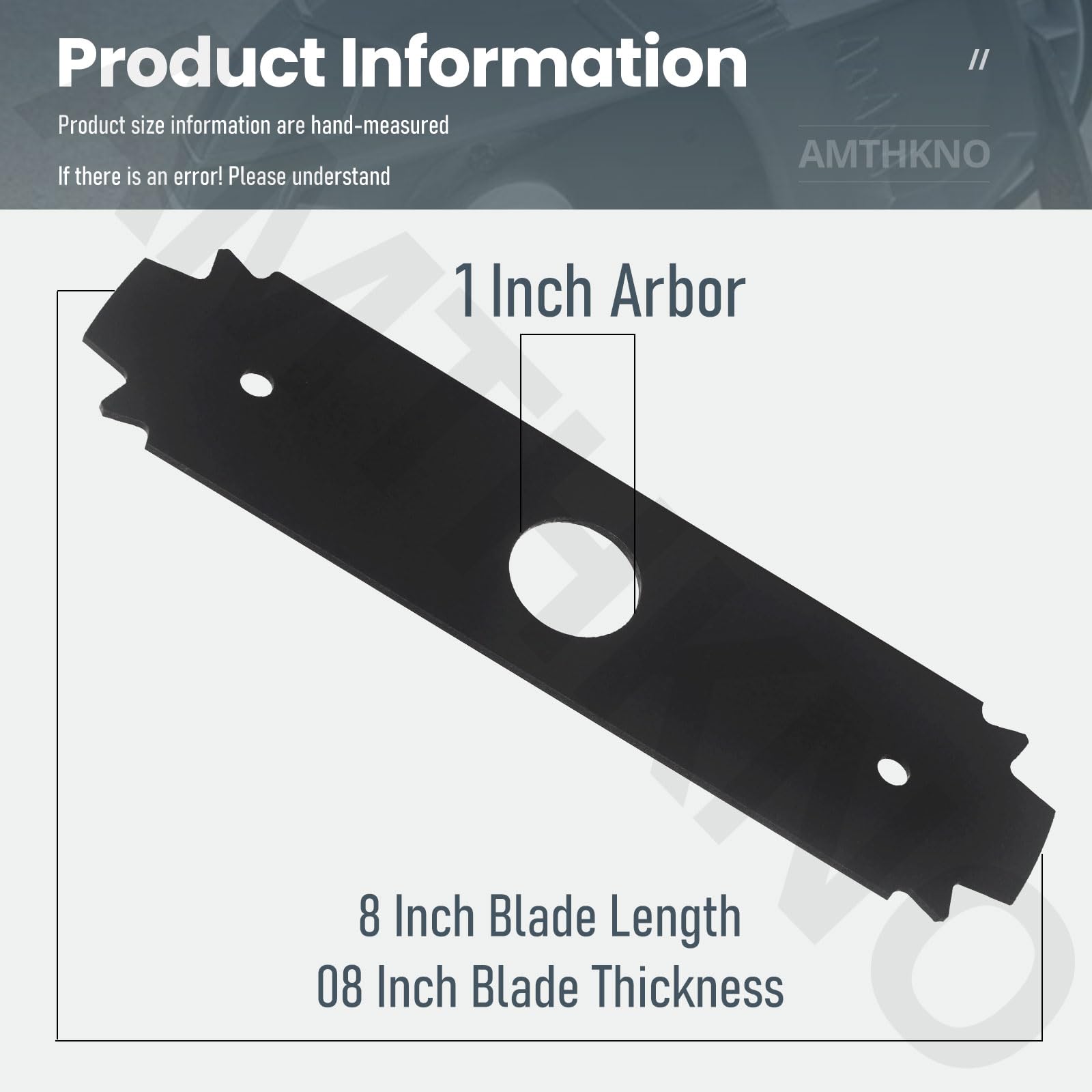 AMTHKNO AC04215 Reversible Heavy Duty Hardened Steel Edger Blade - for Replacement Ryobi 8 Inch Edger Blade, Fits Edgers Models UT50500, UT15518, RY15518, RYEDG11, P2310 and P2300B. (2)