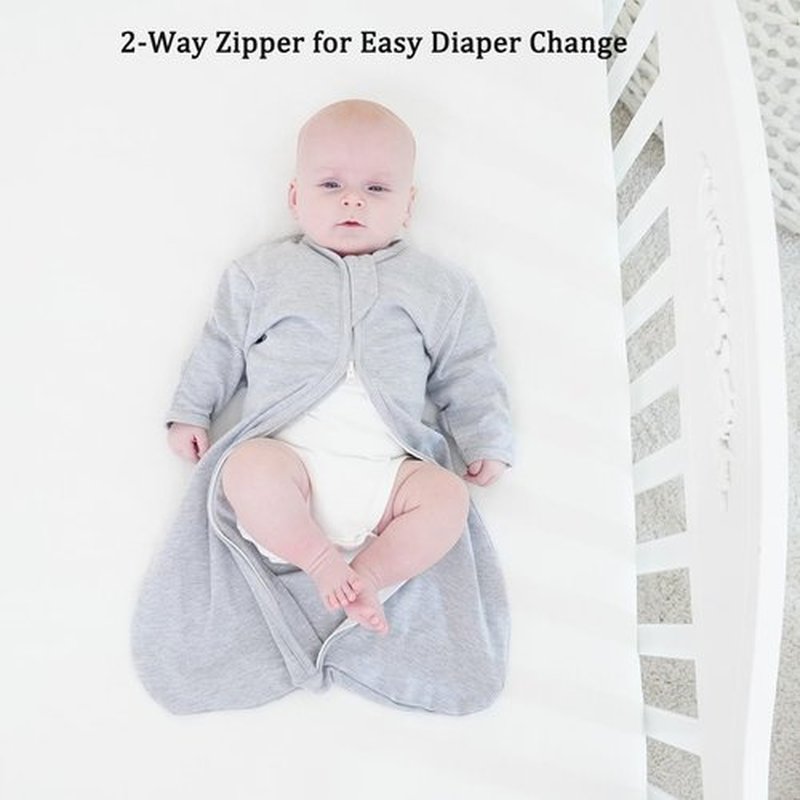 Skiennix Transition Swaddle Sleep Sack - 2-Pack 0-3 Months with Mitten Cuffs & 2-Way Zipper, 100% Cotton