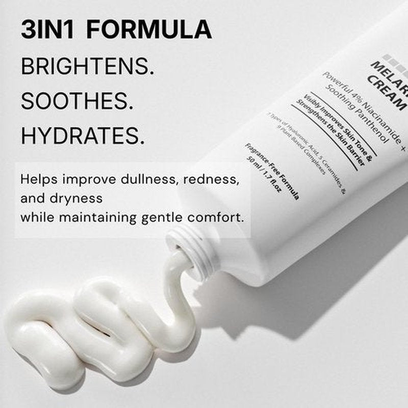 ENHUYDE Niacinamide 4% Brightening Cream for Dark Spots & Uneven Tone, Fragrance-Free Daily Face Moisturizer for Sensitive Skin, Korean Skincare (50ml / 1.7 fl. oz.)