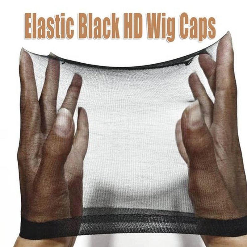 FDBJulyy 20 Pcs Black Transparent HD Wig Cap, Thin Nylon Cap for Women, Suitable for Parties, Weddings, Graduations, Halloween