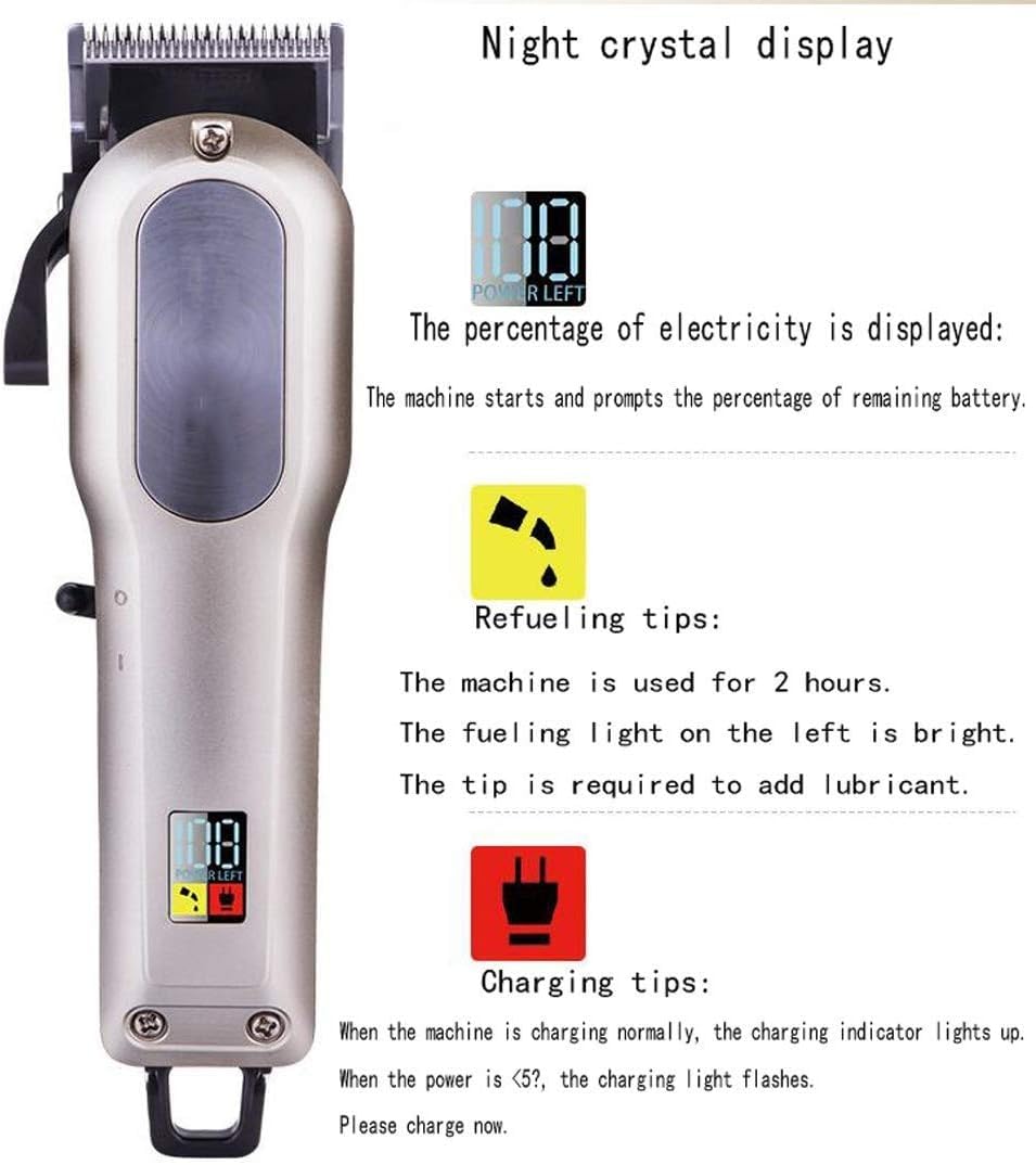 Hair Clippers for Men, Cordless Hair Trimmer, Rechargeable Beard Trimmer - with Titanium Ceramic Blade, LED Display,Great for Father/Husband/Boyfriend