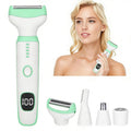 Beanify 2026 Electric Razor for Women Men,4 in 1 Ladies Wet & Dry Body Razors and Facial Hair Remover,Rechargeable LED Display Hair Removal Kit for Nose Face Body Bikini Hair (Clear)