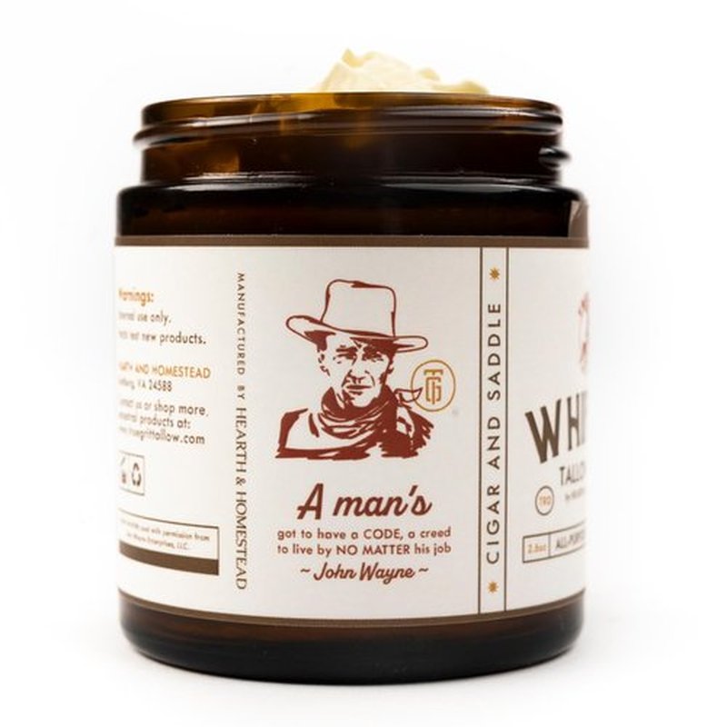 True Grit Tallow – Beef Tallow for Skin – John Wayne Inspired Whipped Tallow Balm – All-Purpose Moisturizer with Bison Tallow – Cigar and Saddle Scent – 2.6 oz