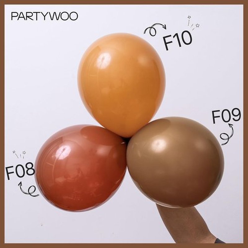 PartyWoo Brown Balloons - 120-Piece Boho Neutral Fall Arch Kit | 18", 12", 10", 5" Sizes for Birthday & Baby Shower
