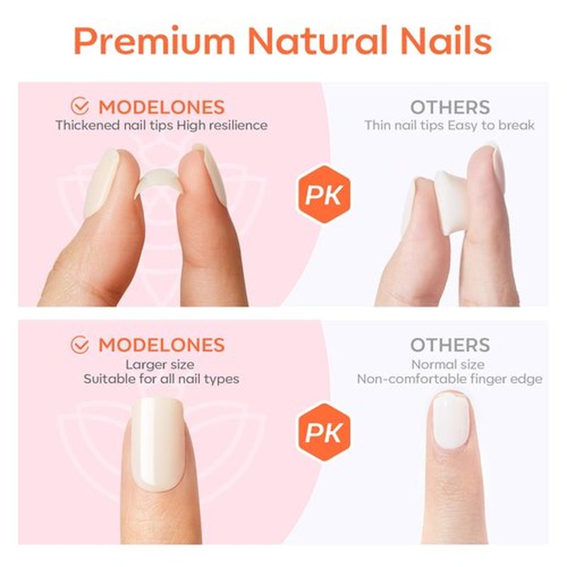 Modelones Dark Red Press on Nails Almond, Valentines Short Almond Fake Nails, Reusable Nail Kit with Nail Glue Adhesive Tabs Mini Nail File, Nails Press Ons 32Pcs16 Sizes, Women Girl Gift