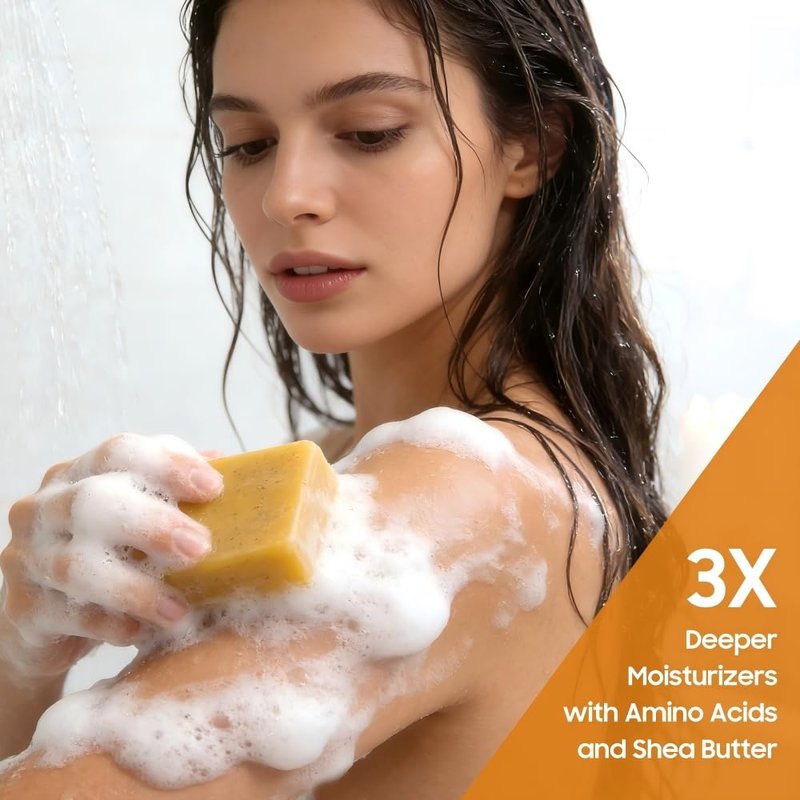 Uselective 2 Pack Lemon & Turmeric Soap Bar for Dark Spots - Powered by Kojic Acid & Vitamin C and Deeply Moisturizing with Shea Butter - SLS Free