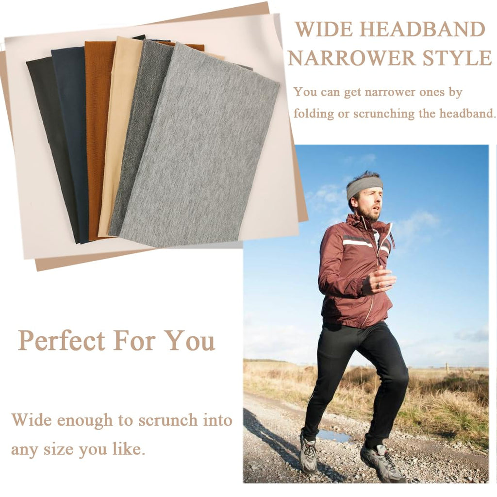 YONUF Wide Headbands For Women Stretchy Headband Workout Head Bands For Women's Hair Band Non Slip Head Wrap Headwear 6 Pack