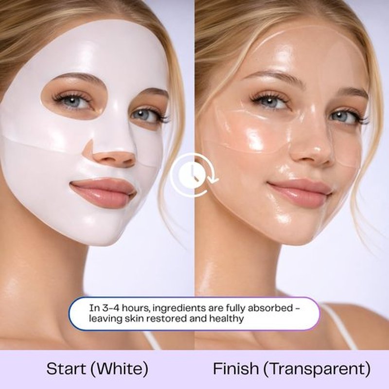 SkinFusion Bio-Collagen Sheet Face Masks (Overnight Restore, 5 Pack) with Retinol + Ceramides - Anti-Aging, Minimize Wrinkles and Pores, Deep Hydration, Firming - Gifts for Women - K Beauty