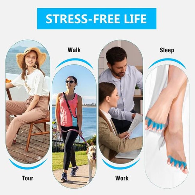 1 Pair Toe Separators/Toe Spacers - For Men and Women - Correcting Bunions and Silicone Big Toe - Relieves Foot Pain, Hammer Toe, Bunions, and Curled Toe(Blue)