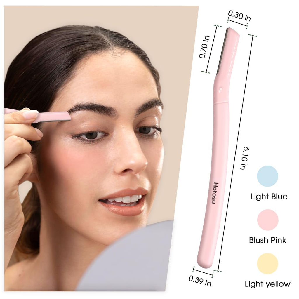 Face Razors for Women & Men Face Hair, Dermaplane Razor with Protective Cap, Womens Facial Razor for Peach Fuzz & Eyebrow Grooming, Ideal Travel Friendly Gift - 9pcs