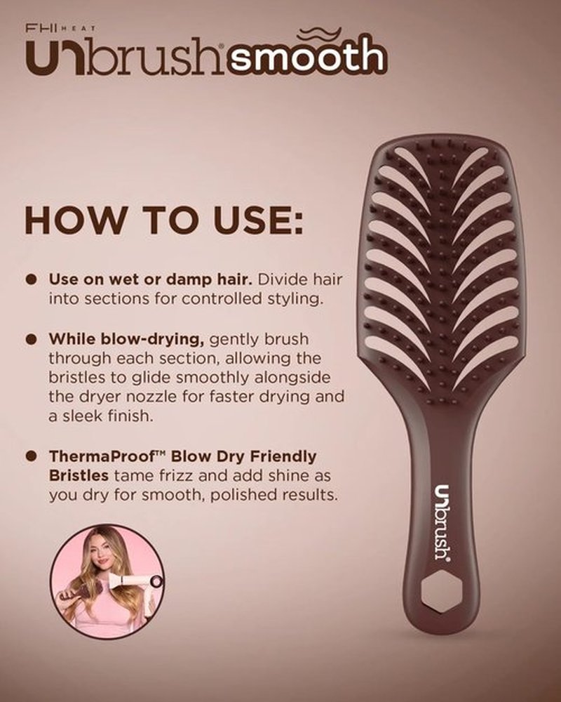 FHI Heat UNbrush - Heat Resistant Detangling Smoothing Brush for All Hair Types | Pain-Free Brushing