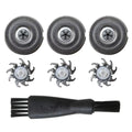 SW-S7105 3x Replacement Shaver Head Blades Compatible for Waterproof Electric Razor Wet & Dry Rotary Shavers with Clean Brush