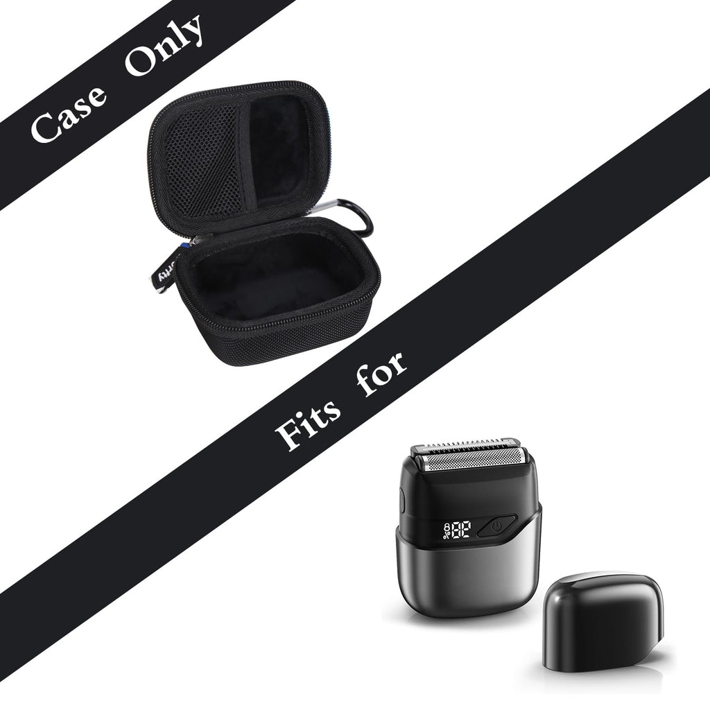 Shavers Case for Mbzoey Electric Foil Shavers for Men: Mini Electric Razor for Face - Hard Protective Travel Carrying Storage Bag (Black)