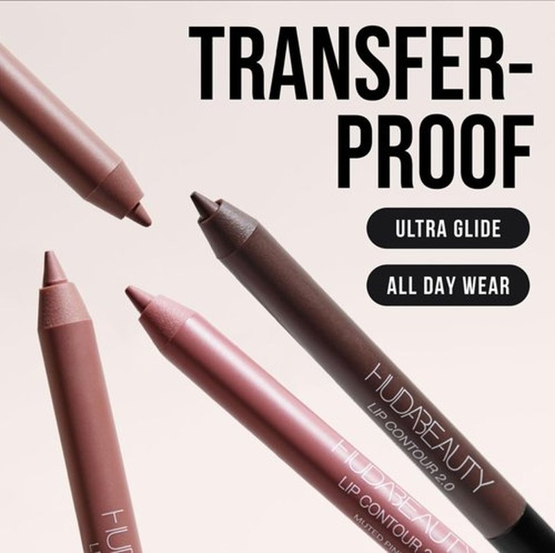 Huda Beauty Lip Contour Duo - Blushed Pinks with 2 Mini Pencils in Muted Pink & Pinky Brown