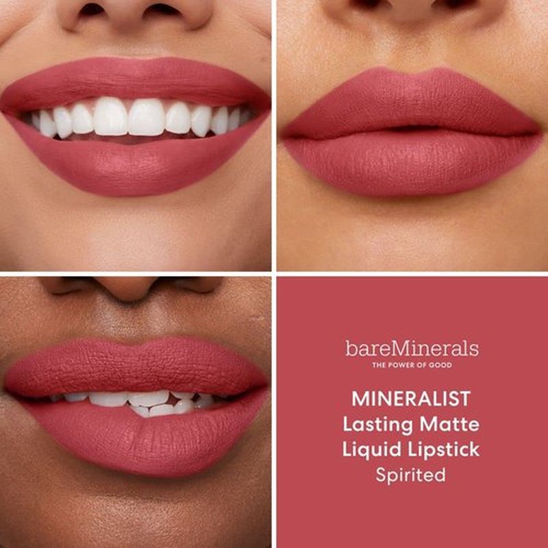 bareMinerals Mineralist Matte Liquid Lipstick - Velvet Finish, All-Day Wear, Talc-Free, Weightless Formula
