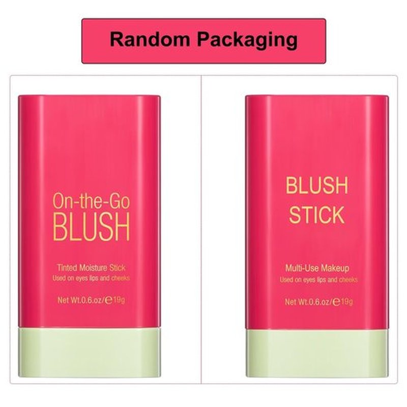 GMaxit Multi-Use Makeup Blush Stick,Beauty Solid Moisturizer Stick,Waterproof Natural Nude Makeup,Tinted Solid Moisturizer Stick for Eyes Lips Cheek(2#Hot Red)