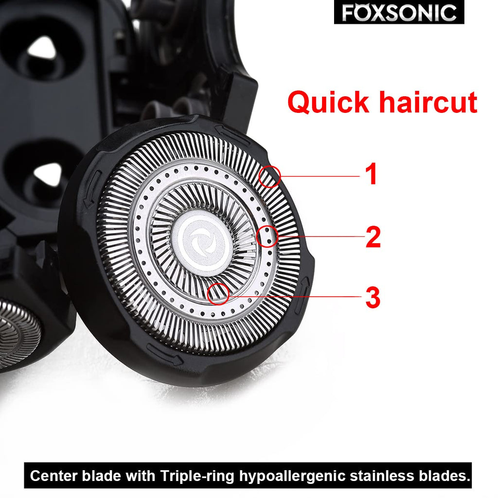 Universa 9 Blades Replacement Heads for Mainstream head shaver brands, Head Shaver Replacement Blades (9 Black)