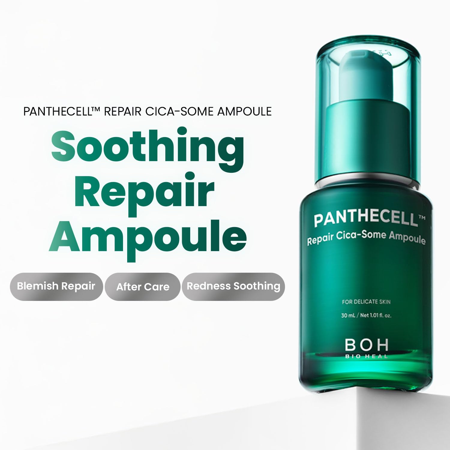 BIOHEAL BOH Panthecell Repair Cica-Some Ampoule 1.01 fl oz | Barrier Repair Serum for face with 1 Billion Cica Exosomes for Skin Recovery & Blemish Care, Facial Serum for Sensitive Skin