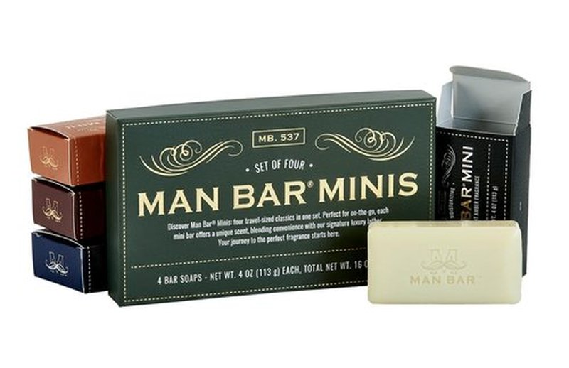 San Francisco Soap Co Man Bar Minis 4-Piece Gift Set - No Harmful Chemicals - Good for all Skin Types - Made in the USA