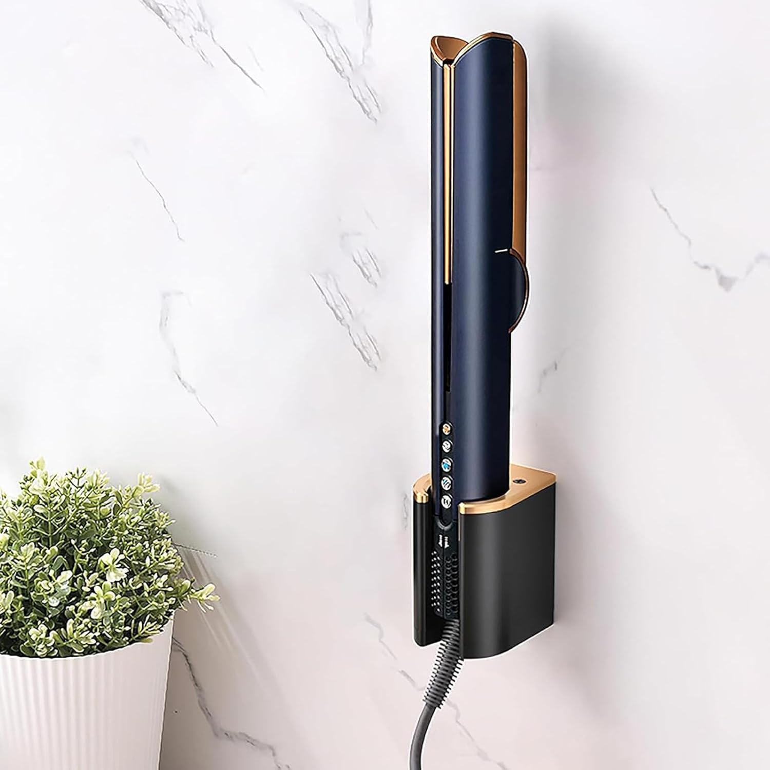 Wall Mount Holder Compatible with Dyson Airstraight & Airwrap, Aluminum Straightener Organizer Stand, Curling Iron Storage Rack for Bathroom