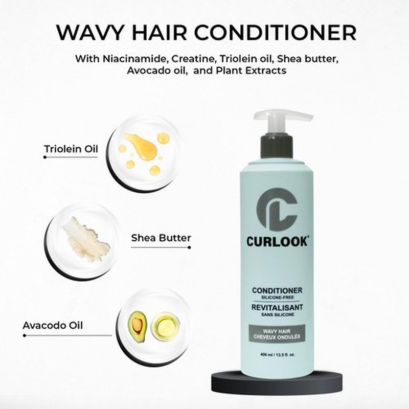 Regine Switzerland Wavy Hair Conditioner - Silicone-Free Formula for Softness & Shine | 400ml (13.5 oz)