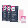 VEET Ready-To-Use Waxing Kit For Women, Wax Strips For Body Hair Removal, Wax Kit For Legs and Body, Personal Care Product, Hair Remover, 40ct Waxing Strips, 4ct Body Wipes (Pack of 3)