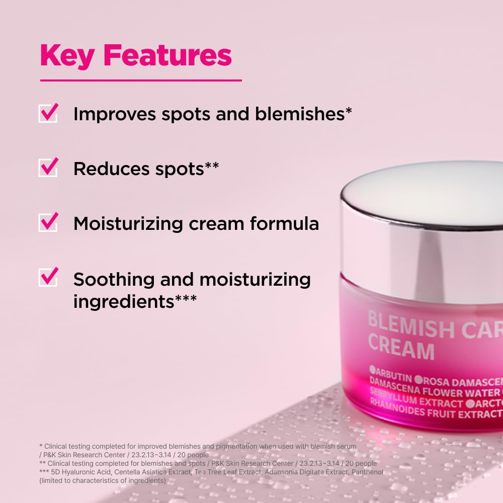 ISOI Blemish Care Up Cream 55ml (1.86 fl.oz) | Blemish Dark Spot Removal & Acne Scar Care with Bulgarian Rose Oil, 5 Layer Hyaluronic Acid | Korean Skin Care