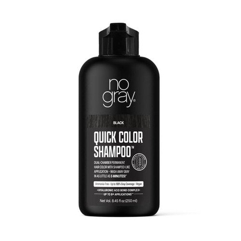 No Gray Quick Permanent Hair Color Shampoo, Black, 8.45 oz