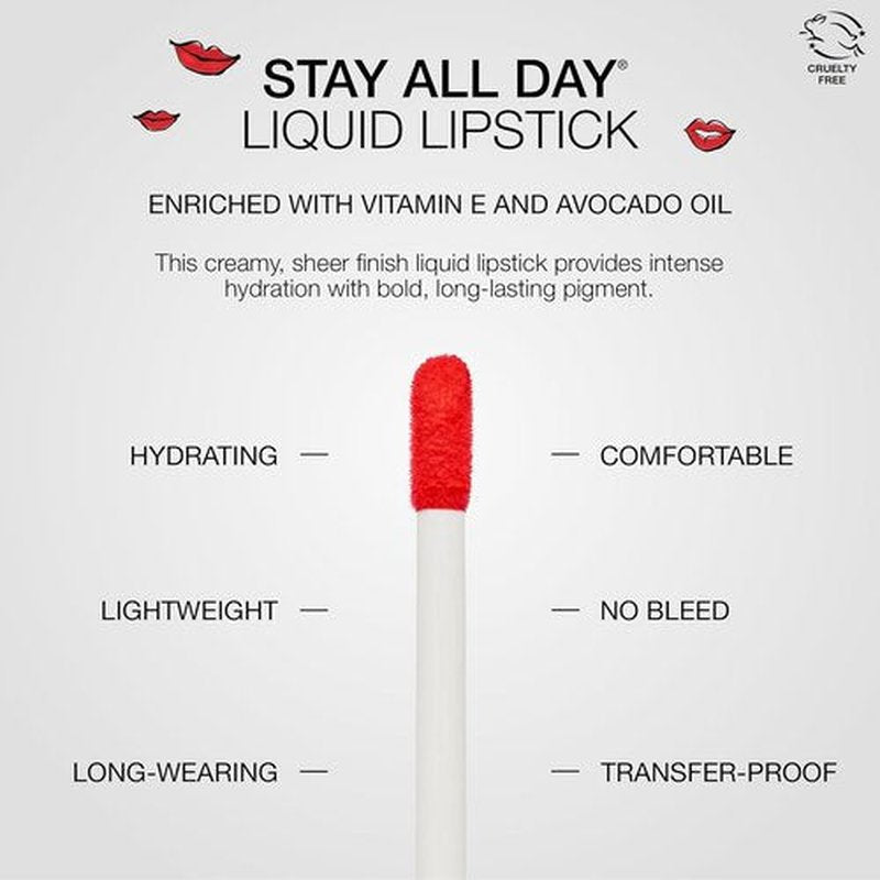 Stila Stay All Day Liquid Lipstick - Sheer & Shimmer Finish for Long-Lasting Color