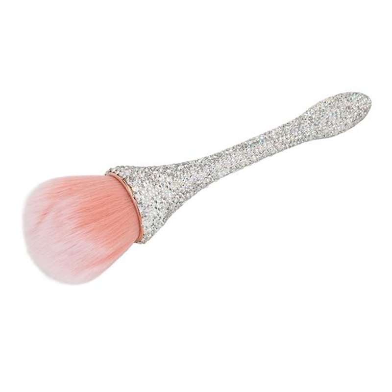 Dioche Professional Nail Art Dust Brush, Nail Art Dust Powder Cleansing Brush, Remover Brush, Nail Art Brush Manicure BrushTool for Dust Removal, Blush (White)
