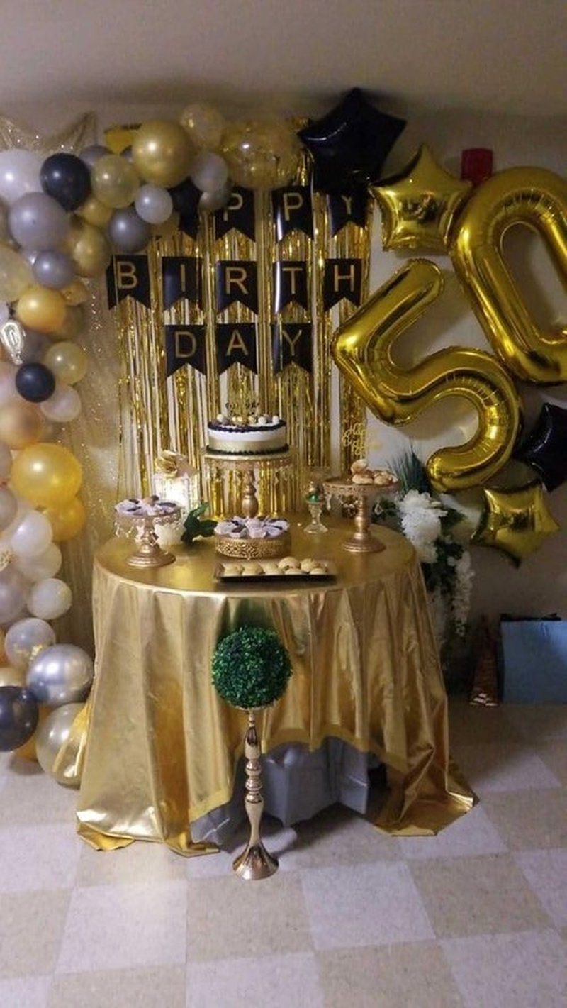Gold Number 50 Balloon - 40 Inch Golden 50th Birthday Decoration for Men & Women | Party Supplies