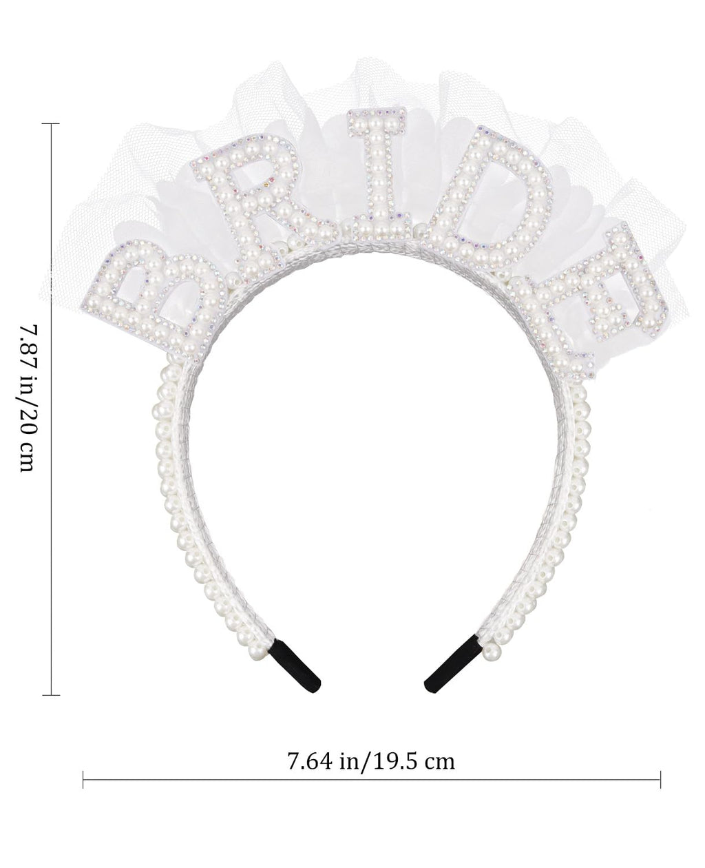 Wecoe White Pearl Bride Headband Bridal Shower Camp Bachelorette Party Decorations Party Favors Engagement Bachelor Party Bridal Headpiece Wedding Hair Accessories Gifts