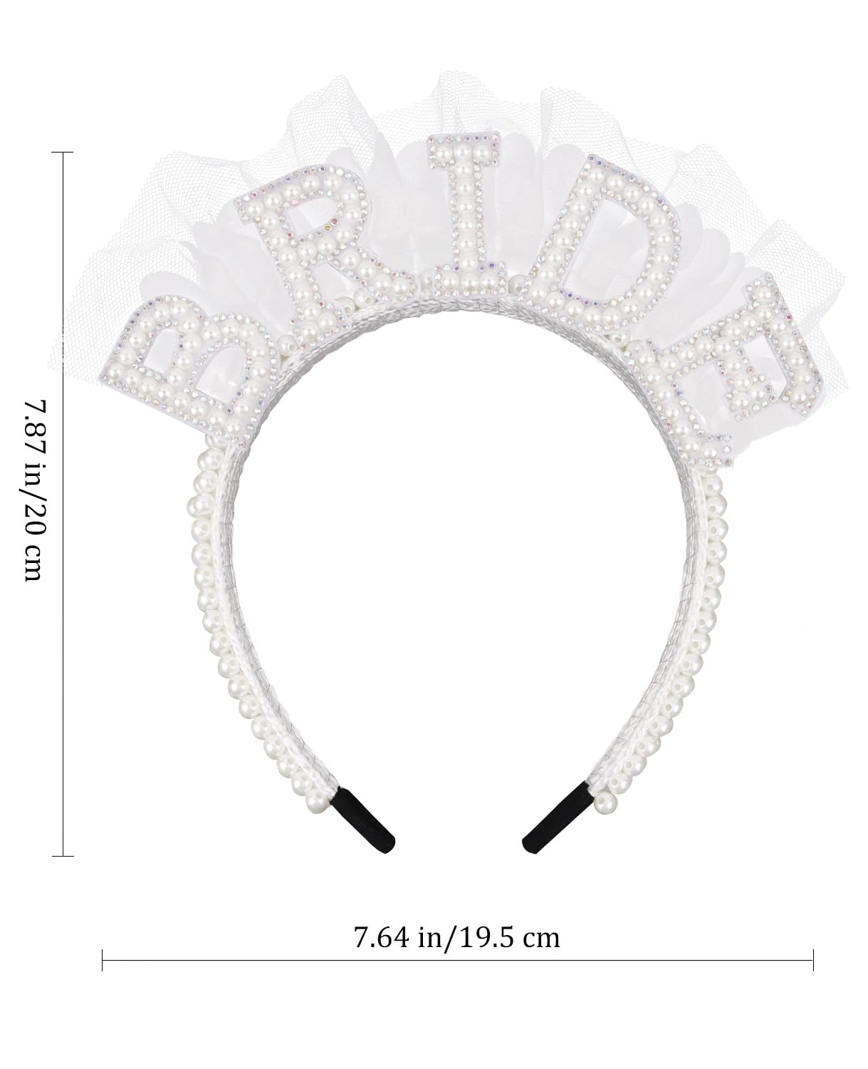 Wecoe White Pearl Bride Headband Bridal Shower Camp Bachelorette Party Decorations Party Favors Engagement Bachelor Party Bridal Headpiece Wedding Hair Accessories Gifts