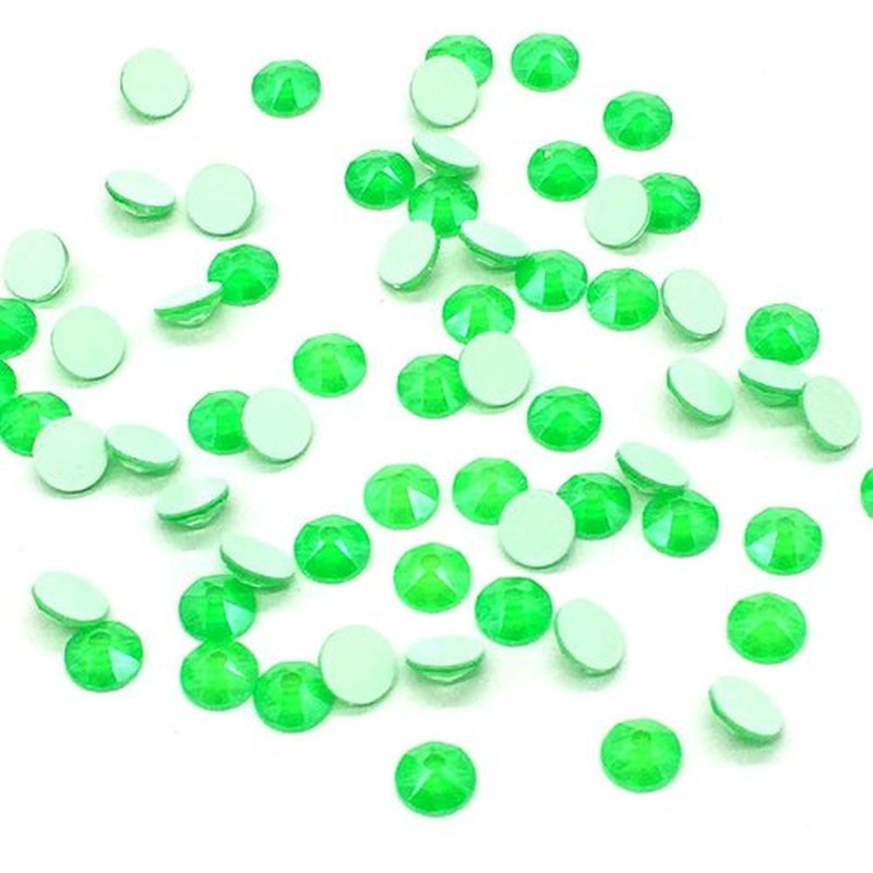 144 pcs Electric Neon Colors Swarovski New 2088 Xirius 20ss Flat Backs Rhinestones Nail Arts 5mm ss20 (Electric Green)