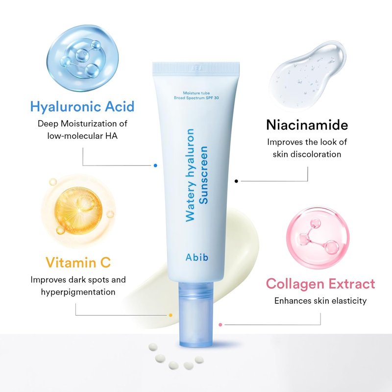 Abib Watery Hyaluron Sunscreen - Broad Spectrum SPF 30 | Moisturizing Sunblock with Hyaluronic Acid & Niacinamide, 1.69 fl oz