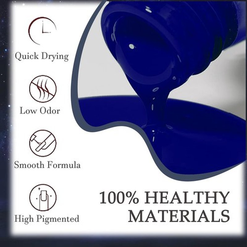 Cobalt Blue Gel Nail Polish - Highly Glossy and Reflective Royal Blue Shades for Women's Manicure Salon and Starter, 13 ML
