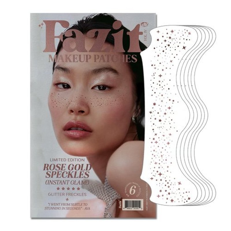 Fazit Makeup Patches - Rose Gold Speckles - Glow Up Make-Up Patches - Cute Glitter Makeup Accessories for Women - Cosmetic Glitter for Face