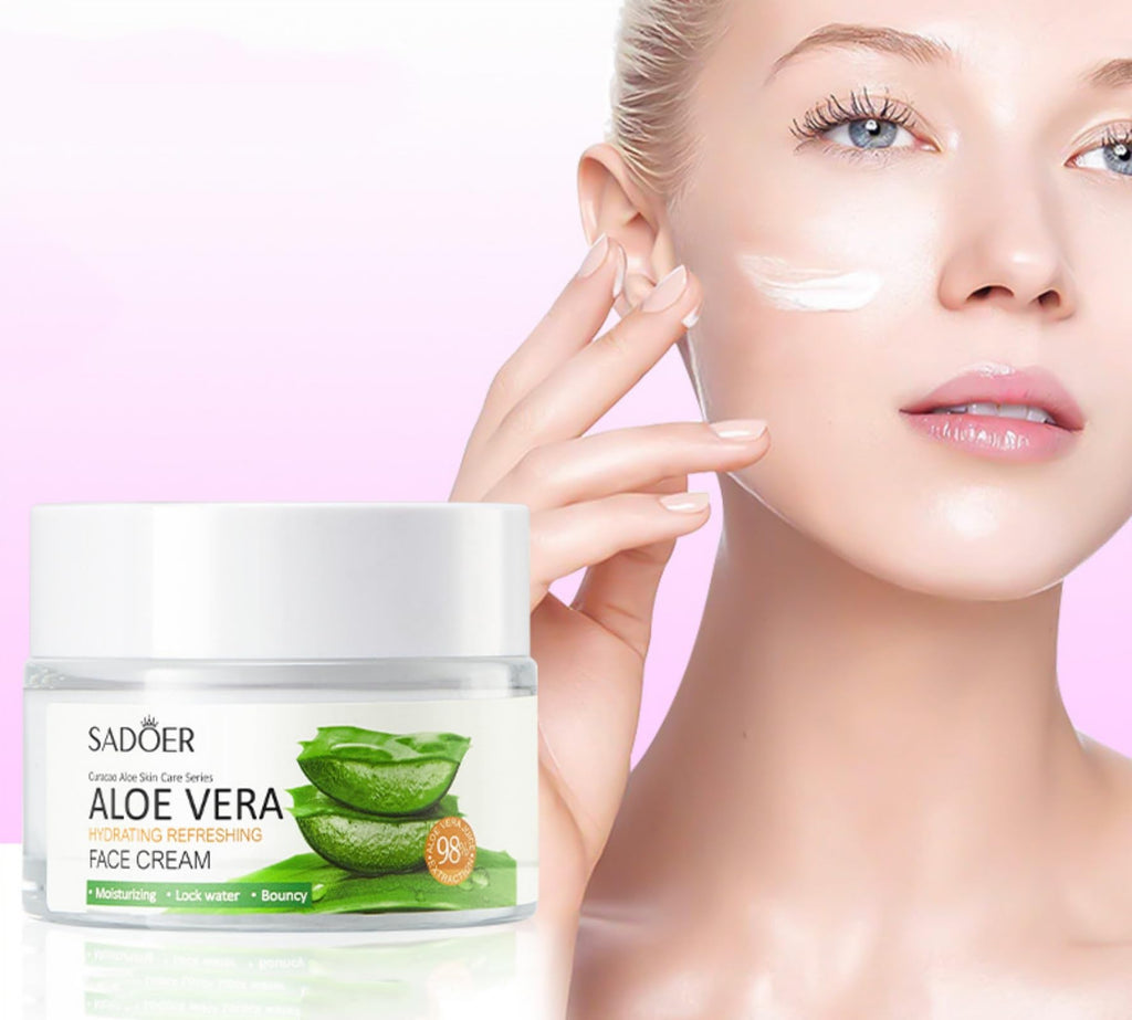 suckoo For Sadoer Aloe Vera Moisturizing Face Cream Lotion,Moisturizing Face Moisturizers,Firming Hydrating Facial Creams,Facial Skin Care,Brighten skin tone 50g 1.76 oz