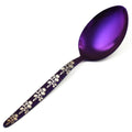BNAZIND Chef Kunz Spoon Purple | Silverware 18/10 Stainless Steel Silver Cooking Serving Spoon | 9 Inch Saucing, Plating, Basting, Quenelle, Daily Chef Spoons | Dishwasher safe